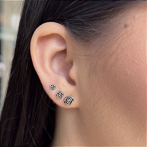 Trio de Flores (Cor Envelhecida) - Prata 92 - BR629-29172
