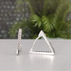 Argola Triângulo Cravejada - Prata 925 - BR707-22132