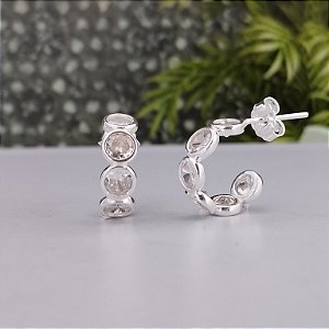 Argola Com Zircônias - Prata 925 - BR718-26156
