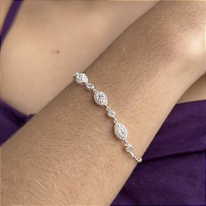 Pulseira Com Pedras Cravejadas - Prata 925 - MP746-34204