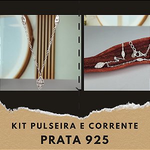 Conjunto Gargantilha e Pulseira Com Zircônias - Prata 925 - MCJ95-54324