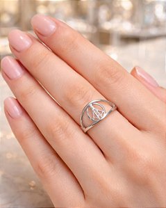 Anel N. Senhora Aparecida Vazado - Prata 925- MA291-X228