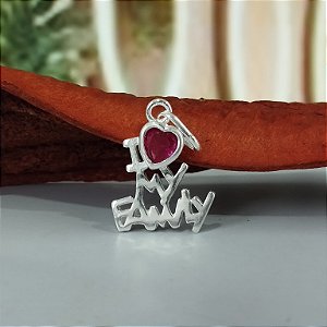 Pingente Família Com Zircônia Rosa - Prata 925 - MPI379-18108