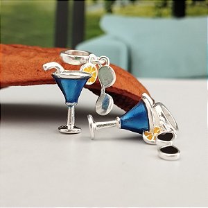 Berloque Taça Azul C/ Óculos - Prata 925 - MBL219-25150