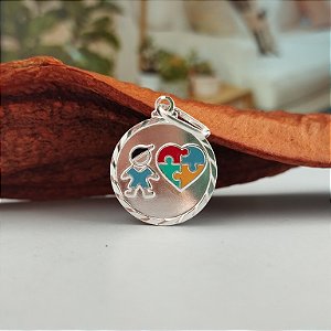 Pingente Autismo (Menino) - Prata 925 - MPI406-27162