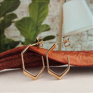 Argola Geométrica Lisa - Semijoia 18k - BR790-10102