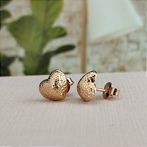 Brinco Coração Trabalhado - Semijoia 18k - BR778-340