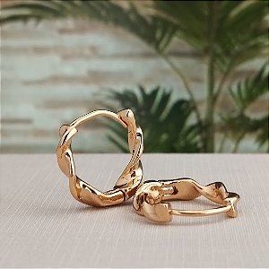 Argola Trançada 16mm - Semijoia 18k - BR991-784