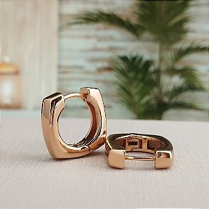 Argola Quadrada Abaulada - Semijoia 18k - BR989-10124