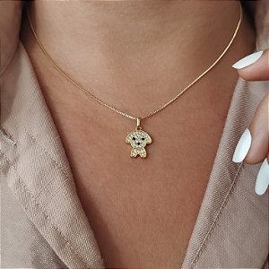 Gargantilha Dog Cravejada - Semijoia 18k - MG468-10178
