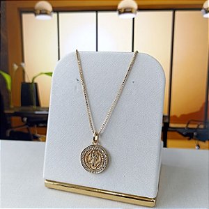 Gargantilha São Bento Cravejada - Semijoia 18k - MG466-17180