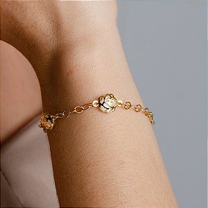 Pulseira Flores C/ Madrepérola - Semijoia 18k - MP787-11130
