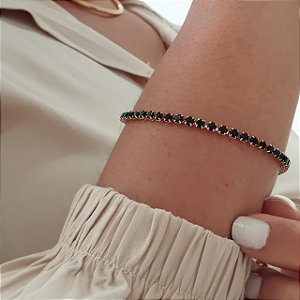 Pulseira Riviera Cor Preta - Semijoia 18k - MP791-12136