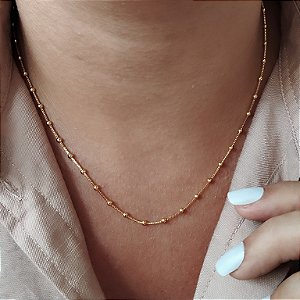 Gargantilha Bolinha - 50cm - Semijoia 18k - MG453-12136