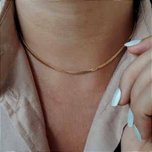 Gargantilha Choker Esteira - Semijoia 18k - MG502-16180