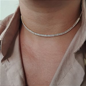Gargantilha Choker Cravejada - Semijoia 18k - MG496-33330