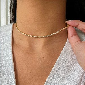 Gargantilha Choker Riviera - Semijoia 18k - MG511-20280