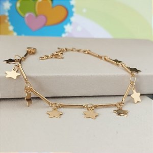 Pulseira Infantil Estrelas - Semijoia 18k - MP839-12140