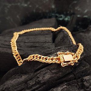 Pulseira Masculina Grumet Dupla - 4mm - Semijoia 18k - MP919-33440