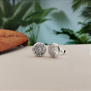 Brinco Ponto de Luz Cravação Inglesa - 9mm - Prata 925 - B67-1062