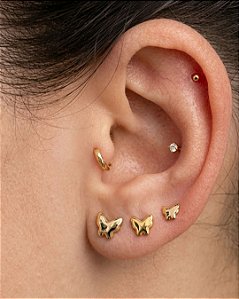 Brinco Trio Borboleta - Semijoia 18k - B104-0472