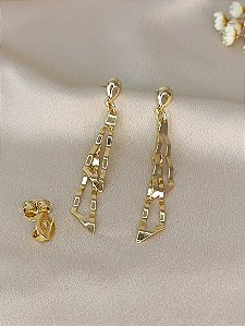 Brinco Pêndulo Orgânico - Semijoia 18K - B114-04156