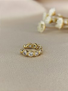 Piercing Fake Pedras Zircônias - Semijoia 18k - B130-668
