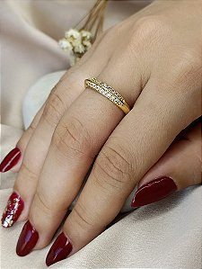 Anel Cravejado - Semijoia 18k - MA398-11240