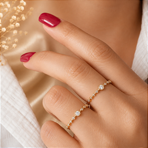 Anel Solitário Com Zircônias - Semijoia 18k - MA400-07140