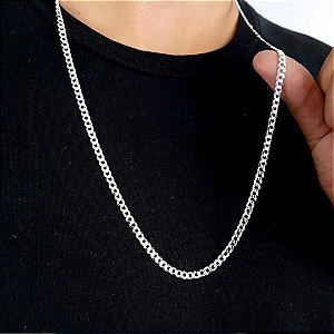 Corrente Masculina Elo Grumet - 60cm - 4mm - Prata 925 - MG585-95564