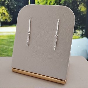 Brinco Pêndulo Com Zircônias - Prata 2925 - B187-17102