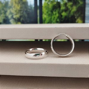 Argola Abaulada - 19mm - Prata 925 - B204-1160