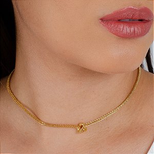 Gargantilha Feminina Nó- Semijoia 18k - Antialérgica