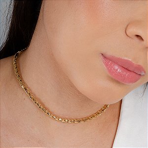 Gargantilha Choker Pipoca - Semijoia 18k - Antialérgica
