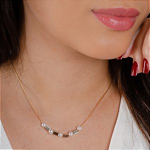 Gargantilha Pérolas - Semijoia 18k - Antialérgica