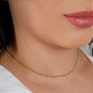 Gargantilha Bolinhas - Semijoia 18k - Antialérgica