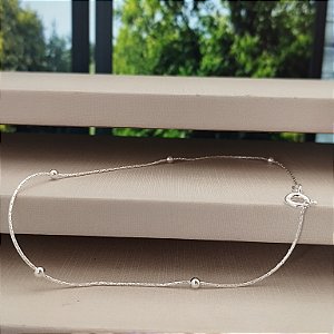 Pulseira Rabo de Rato Com Bolinha - Prata 925 - MP965-1488