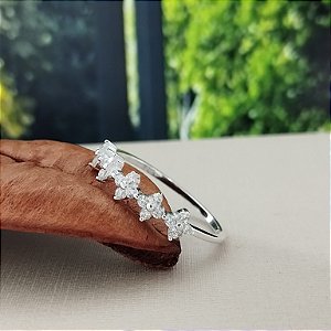 Anel Florzinhas Com Zircônias - Prata 925 - MA442-1868