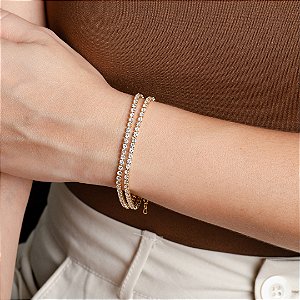 Pulseira Dupla Riviera - Semijoias 18k - Antialérgico - MP974-22260