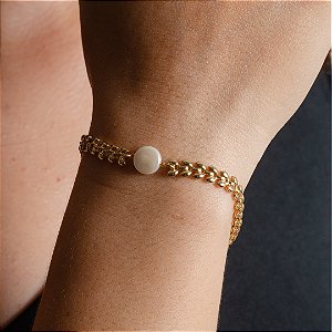 Pulseira Ramos c/ Pérolal - Semijoias 18k - P04-19190