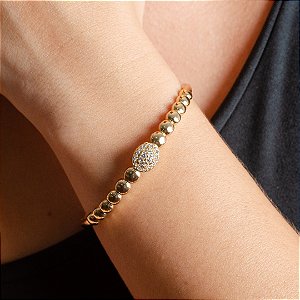 Bracelete Luxo com Detalhe Cravejado - Semijoias 18k - P10-35380