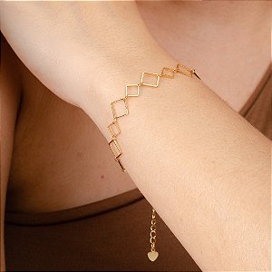 Pulseira Geométrica Losangos - Semijoias 18k - P24-07130