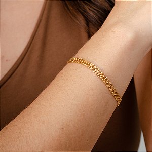 Pulseira Esteira  5mm- Semijoias 18k - P40-17190