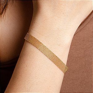 Pulseira Esteira 8mm - Semijoias 18k - P41-20220