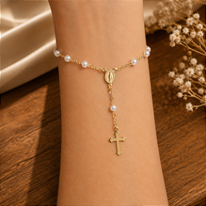 Pulseira Terço N. Senhora das Graças Infantil - Semjoias 18k - P43-09130