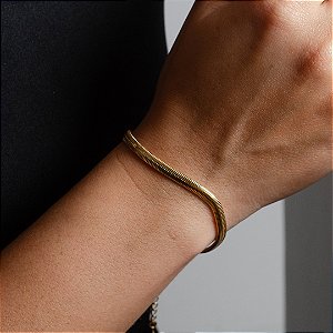 Pulseira Esteira 4mm - Semijoias 18k - P44-18190