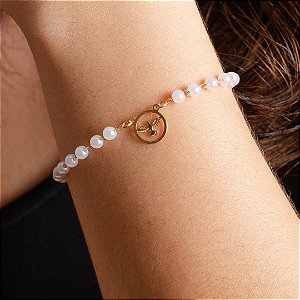 Pulseira Espírito Santo com Pérolas - Semijoias 18k - P45-10120
