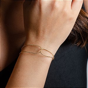 Pulseira Rabo de Rato Laçada - Semijoias 18k - P46-12140