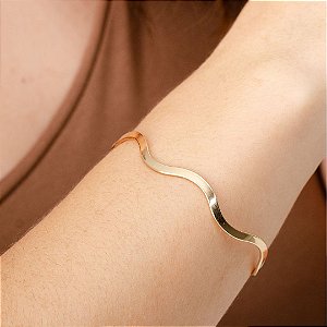 Bracelete Ajustável Ondinha - Semijoias 18k - P78-12200
