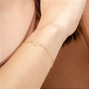 Pulseira Trevo Vazado - Semijoias 18k - P79-09130